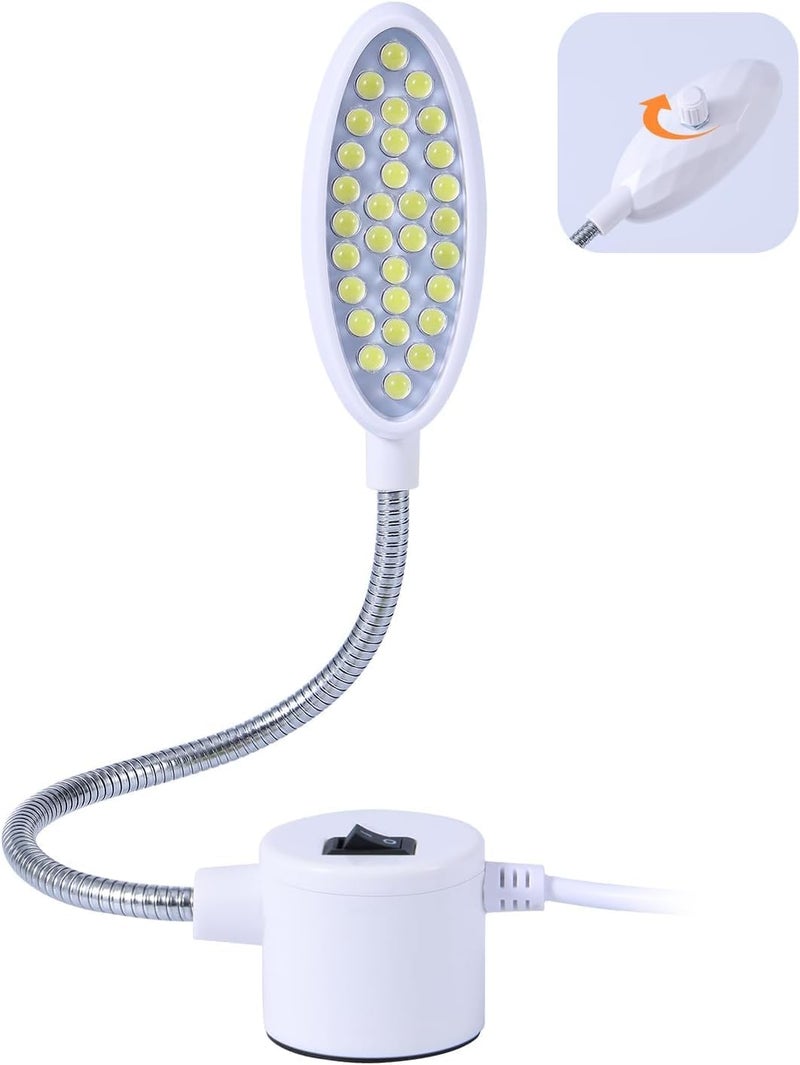 Weftnom Sewing Machine Light with Rotation and Dimmable, Portable Work Light with Flexible Gooseneck and Magnetic Mount Base for Janome, Singer, Brother, Drill Presses, Desks, Craft Projects, and Workbenches - Image 1